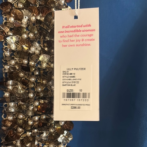 Lilly Pulitzer Blue Embellished Sheath Dress - Picture 2 of 4